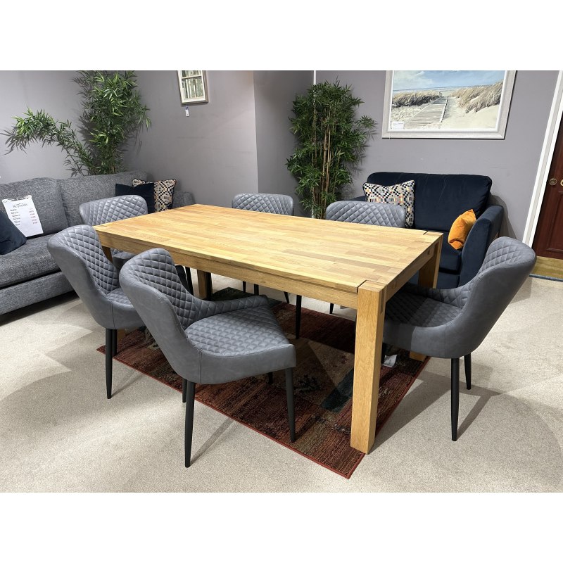 Clearance - Quercus 180cm Solid Oak Table and 6x Ottowa Chairs Clearance - Quercus 180cm Solid Oak Table and 6x Ottowa Chairs