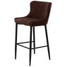 Unique Ottowa Bar Stool Brown PU with Black Metal Legs Unique Ottowa Bar Stool Brown PU with Black Metal Legs