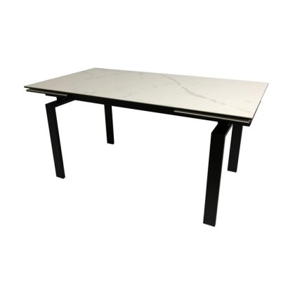 Hunston Table 160/240cm Black Ceramic & 4 Batilda Swivel Chairs