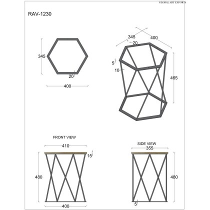 Jaipur Ravi Hexagonal Lamp Table