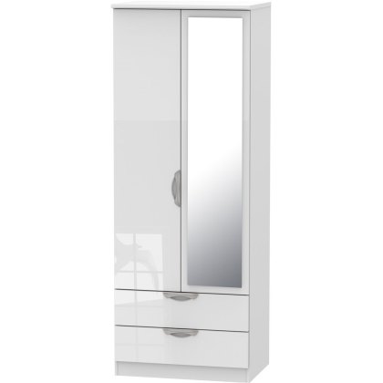 Galahad Tall 2ft 6in 2 Drawer Mirror Robe