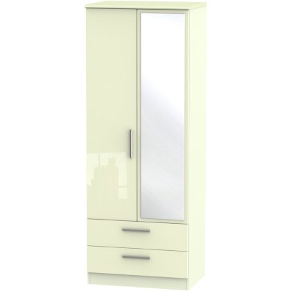 Lancelot Tall 2ft 6in 2 Drawer Mirror Robe