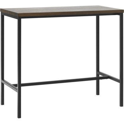 Remi Smoked Oak Bar Table with Black Metal Legs