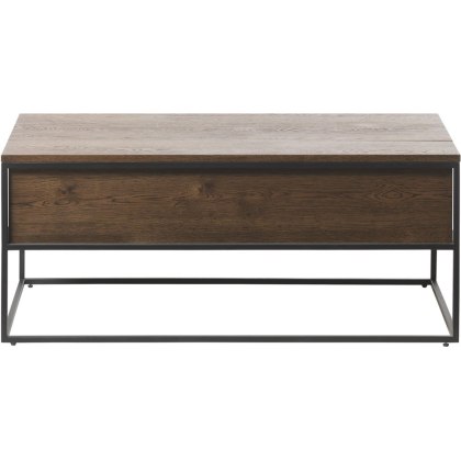 Remi Smoked Oak Coffee Table Lift 60x110cm