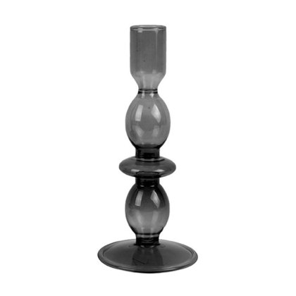 Present Time Home Decor Candle Holder Glass Art Bubbles BK