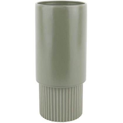 Present Time Home Decor Plant Pot Ribbed High Grayed Jade