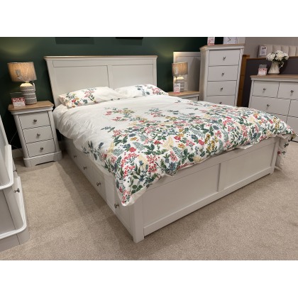 Clearance - King Size Panel Bed and 2x 2 Drawers Underbed Section