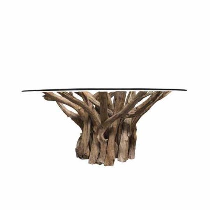 Woodland 160cm Round Dining Table (10mm Glass)