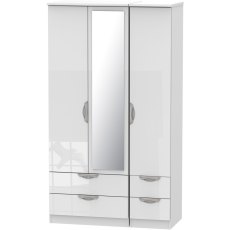 Galahad Tall Triple 2 Drawer Mirror + Drawer Robe