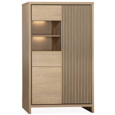 Levi Display Cabinet with 2 Doors and 1 Glazed Door with LED Lighting
