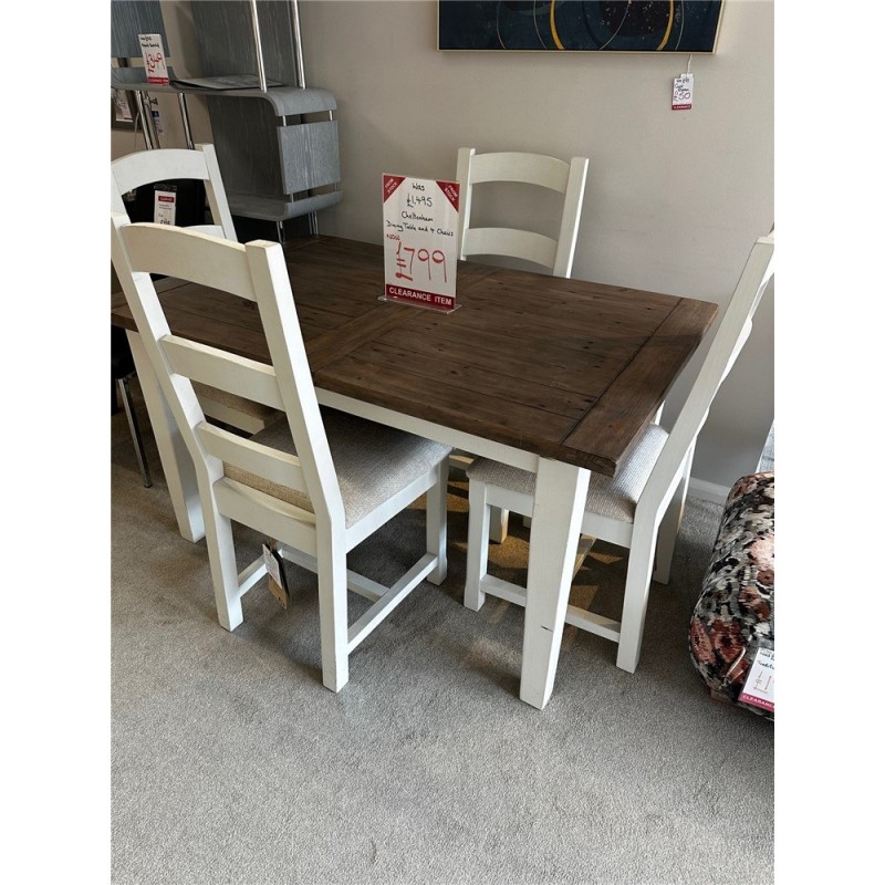 Clearance - Dining Cheltenham 140cm Ext Dining Table and 4 Chairs Clearance - Dining Cheltenham 140cm Ext Dining Table and 4 Chairs