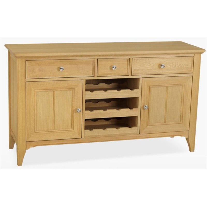 Stag New England Dining - Oak Wide Sideboard with Wine Rack Stag New England Dining - Oak Wide Sideboard with Wine Rack