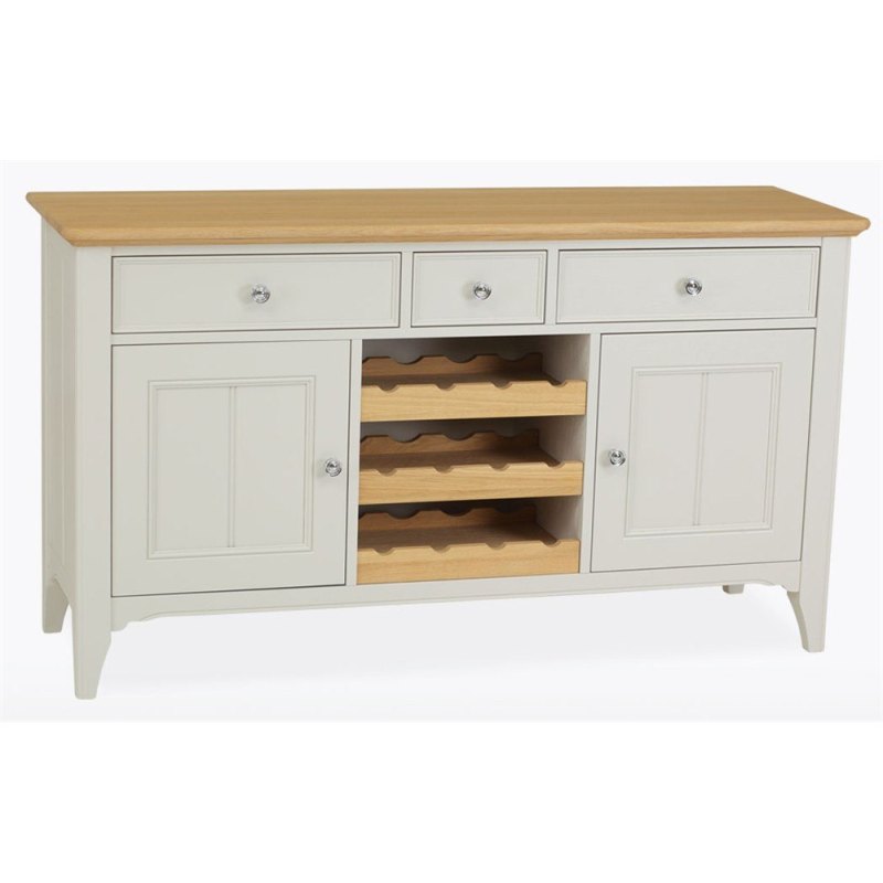 Stag New England Dining - Painted Oak Wide Sideboard with Wine Rack Stag New England Dining - Painted Oak Wide Sideboard with Wine Rack