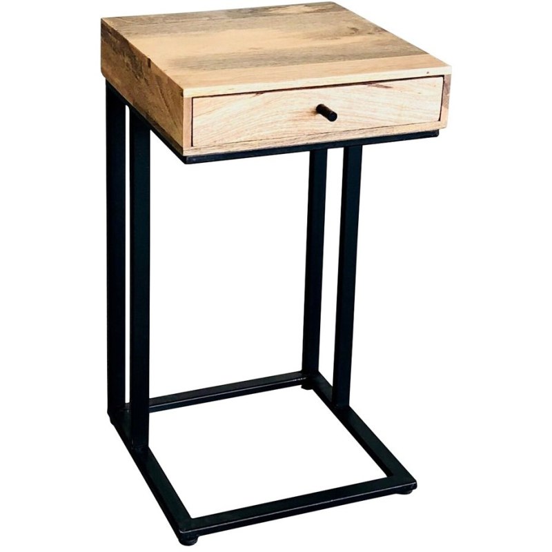 Jaipur Ravi Iron Base 1 Drawer Side Table Large Jaipur Ravi Iron Base 1 Drawer Side Table Large