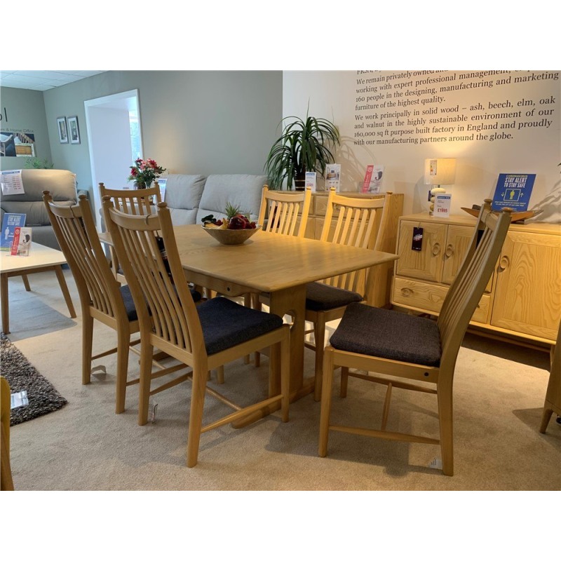 Clearance - Dining Ercol Windsor Medium Dining Table & 6 Chairs Clearance - Dining Ercol Windsor Medium Dining Table & 6 Chairs