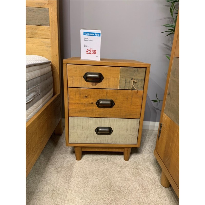 Clearance - Bedroom London Reclaimed Wood Bedside Cabinet Clearance - Bedroom London Reclaimed Wood Bedside Cabinet