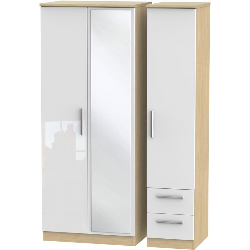 Lancelot Triple 2 Drawer Mirror + Drawer Robe Lancelot Triple 2 Drawer Mirror + Drawer Robe