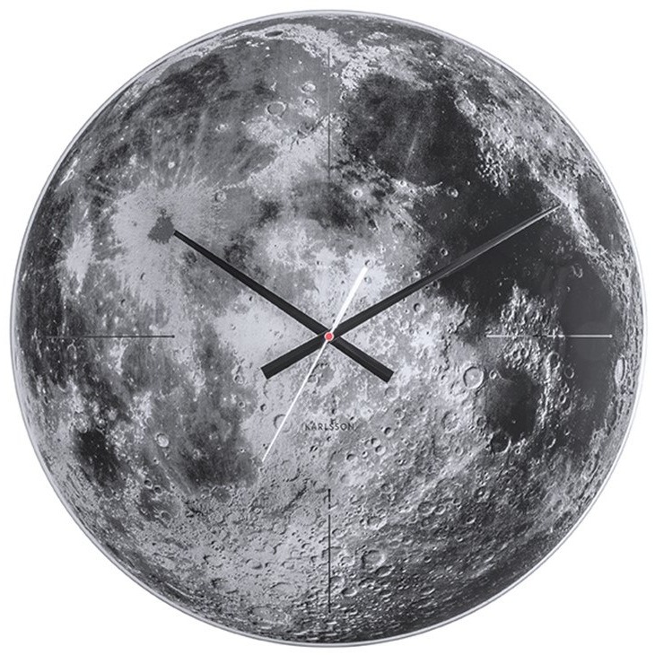 Present Time Home Decor Wall Clock Moon Grey Present Time Home Decor Wall Clock Moon Grey