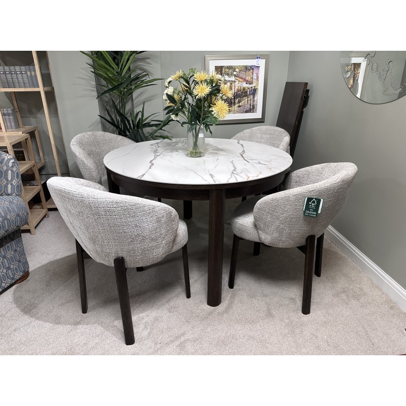 Clearance - Sligo Round Dining Table and 4 Darlene Chairs Clearance - Sligo Round Dining Table and 4 Darlene Chairs