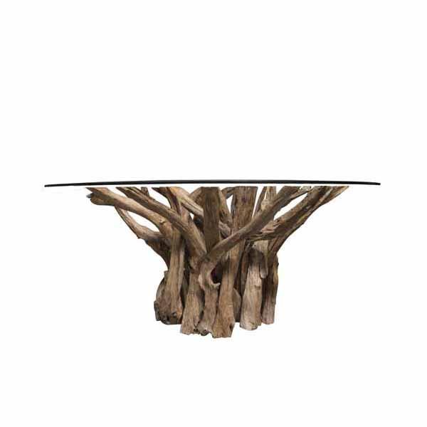 Woodland 160cm Round Dining Table (10mm Glass) Woodland 160cm Round Dining Table (10mm Glass)