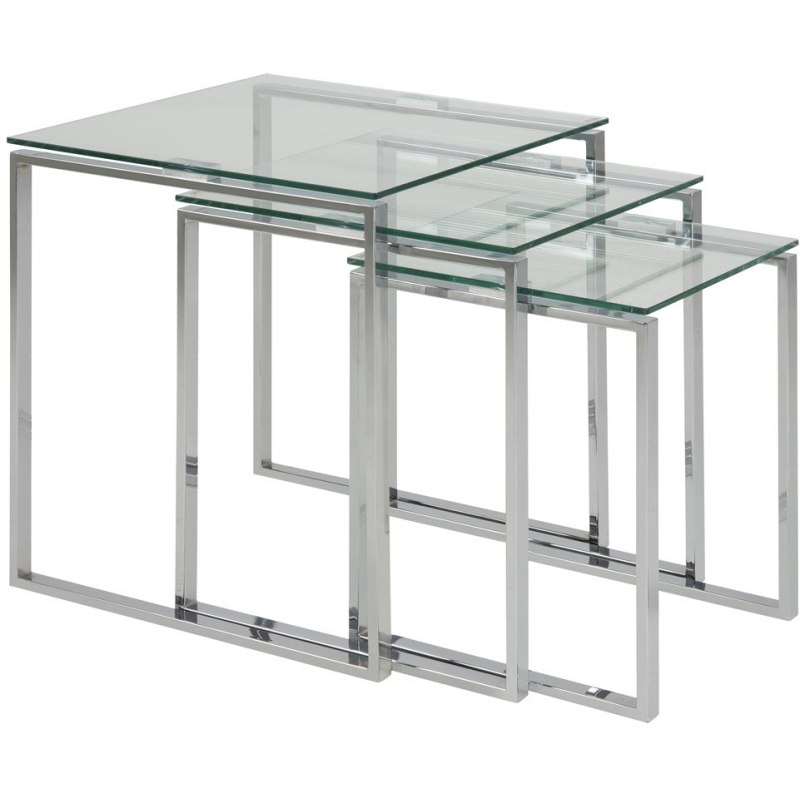 Contemporary Occasional Katrine Nest of Tables Clear Glass Contemporary Occasional Katrine Nest of Tables Clear Glass