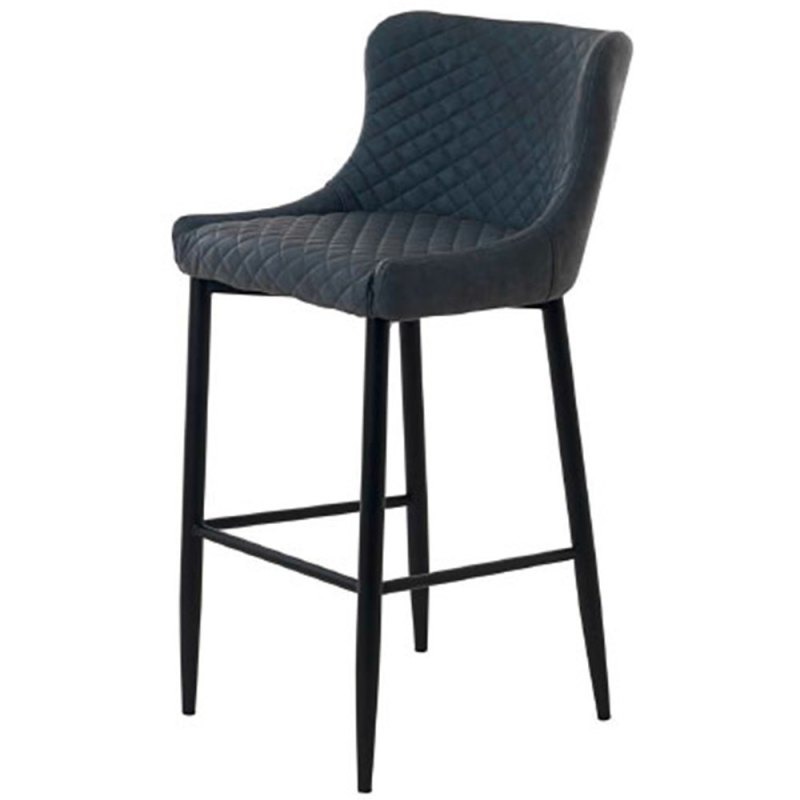 Unique Ottowa Bar Stool Grey PU with Black Metal Legs Unique Ottowa Bar Stool Grey PU with Black Metal Legs