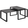 Contemporary Occasional Katrine Coffee Table Set Glass/Ceramic Dark