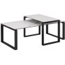 Contemporary Occasional Katrine Coffee Table Set Glass/Ceramic Light