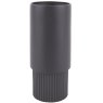 Present Time Home Decor Plant Pot Ribbed High Black