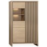 Levi Display Cabinet with 2 Doors and 1 Glazed Door with LED Lighting